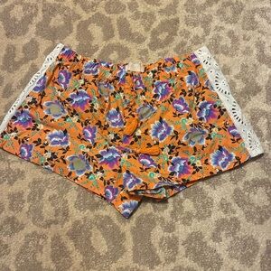Love by GAP Sleep Pajama Shorts Floral Print Eyelet Detailing Small